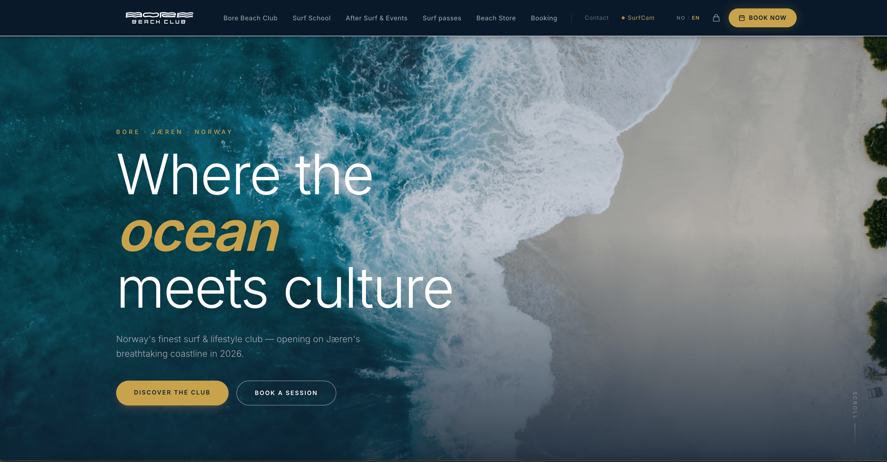 Bore Beach Club: komplett plattform for booking, nettbutikk og drift